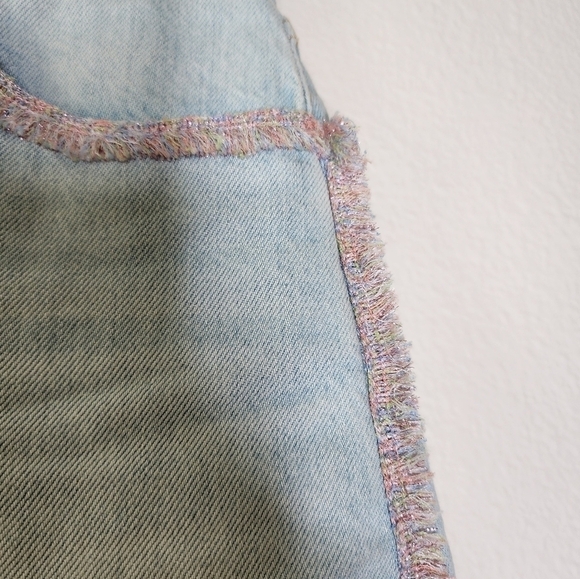7 For All Mankind Pastel Rainbow Fringe Mini Skirt 27 - Picture 6 of 11